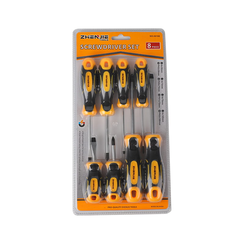 8 stk magnetisert spiss med spor og Phillips CRV skrutrekkersett
