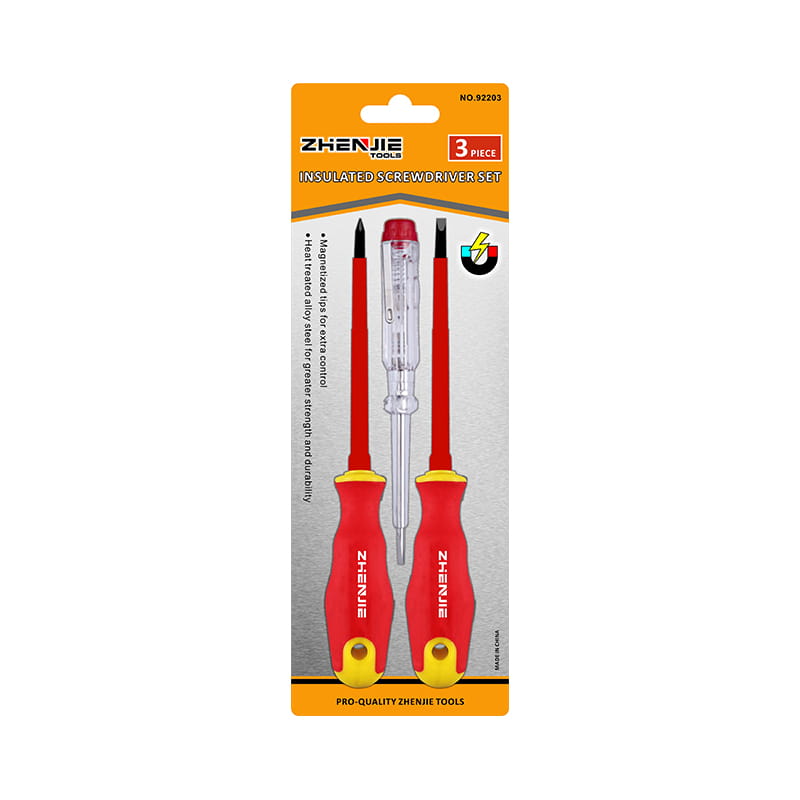 3 stk. CRV-isolert skrutrekkersett med spor og Phillips magnetisert spiss